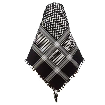 Multiuse Arafat Hijab Scarf Jacquard Shawl Bandana Adult Desert Arab Shemagh Headscarf Arabian Dubai Saudi Headscarf.