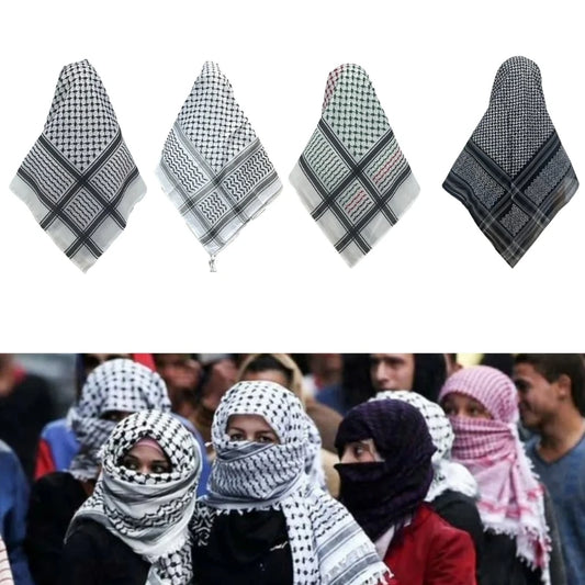 Multiuse Arafat Hijab Scarf Jacquard Shawl Bandana Adult Desert Arab Shemagh Headscarf Arabian Dubai Saudi Headscarf.
