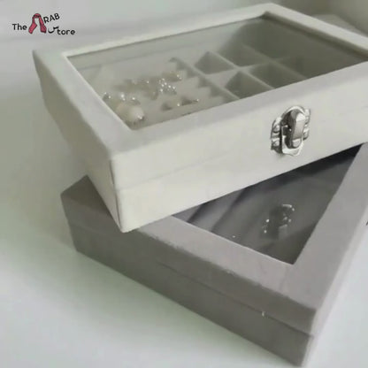 Jewelry Storage Box, Portable Jewelry Box, Glass Cover  Dustproof Jewelry Box With Locked